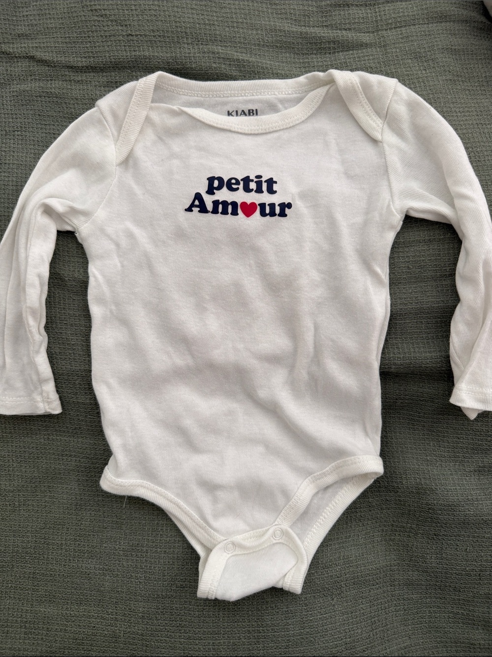 KIABI White 'Petit Amour' Baby Bodysuit